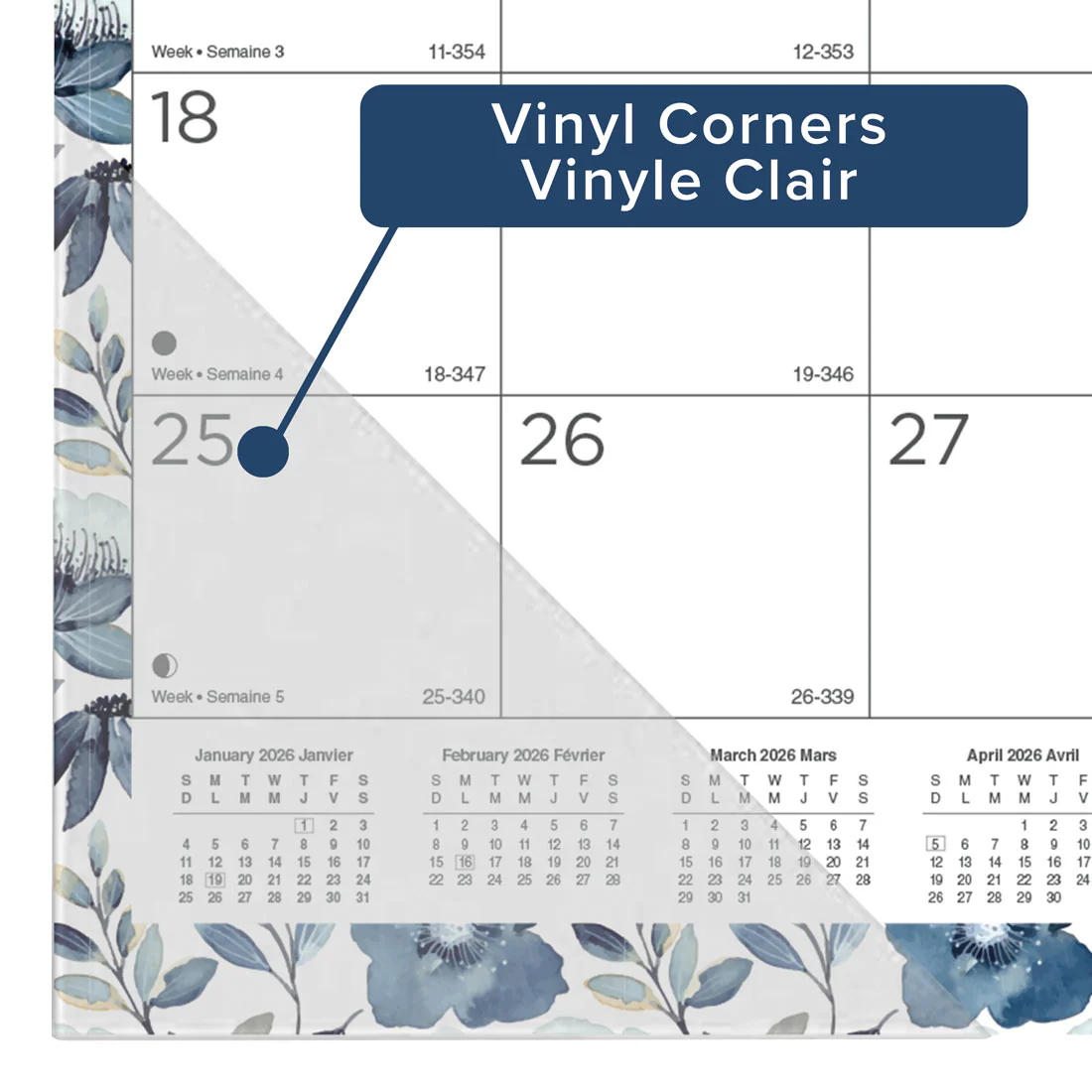 Colourful Monthly Desk Pad 2026, Bilingual, Azure (C194125B-26) - Image 4