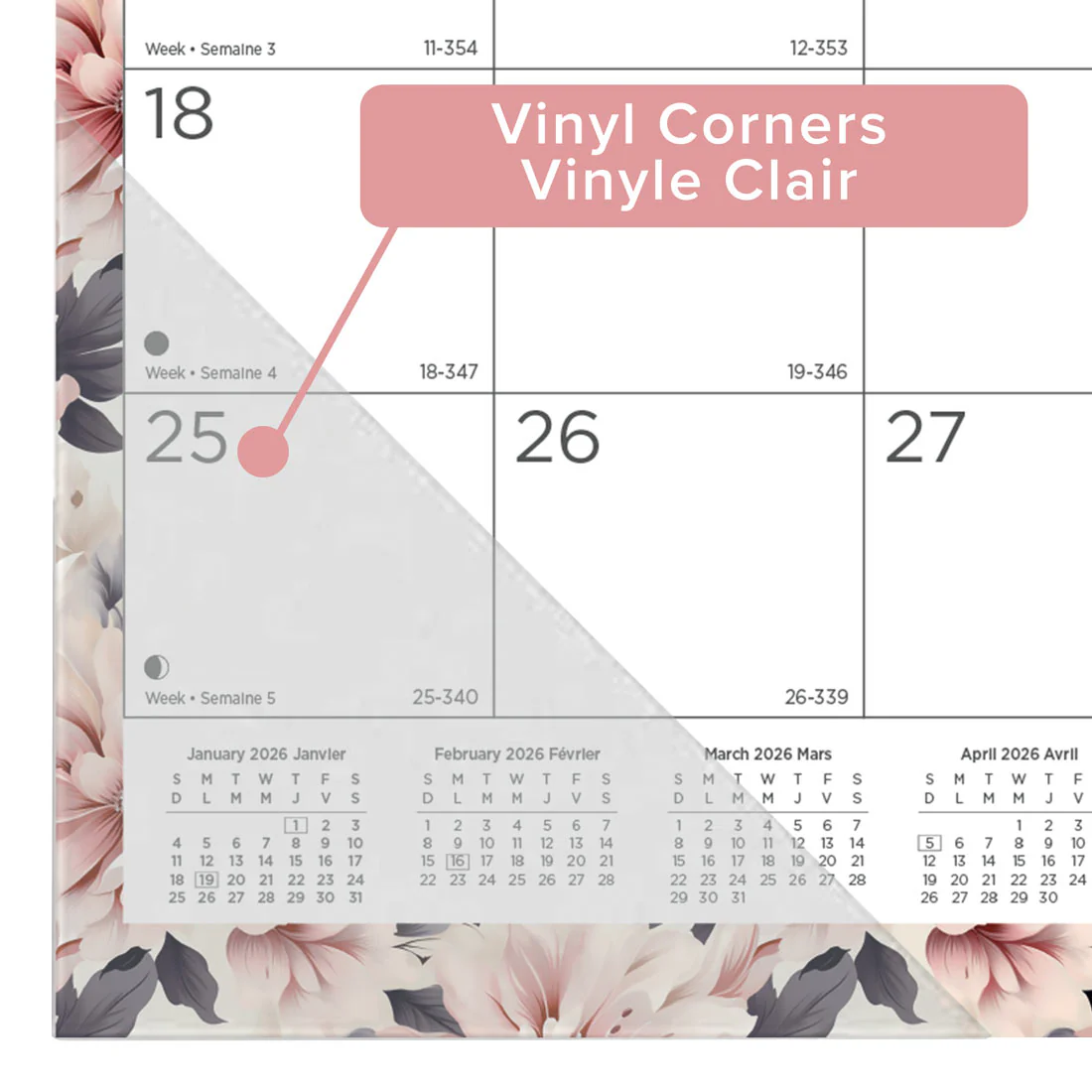 Colourful Monthly Desk Pad 2026, Bilingual, Floral (C194128B-26)<br>*2026 edition is now sold out - Image 4