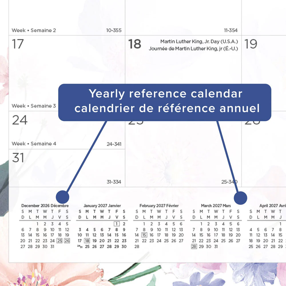 Monthly Desk Pad Calendar, Passion, Bilingual, 2027 (C195113B-27) - Image 5