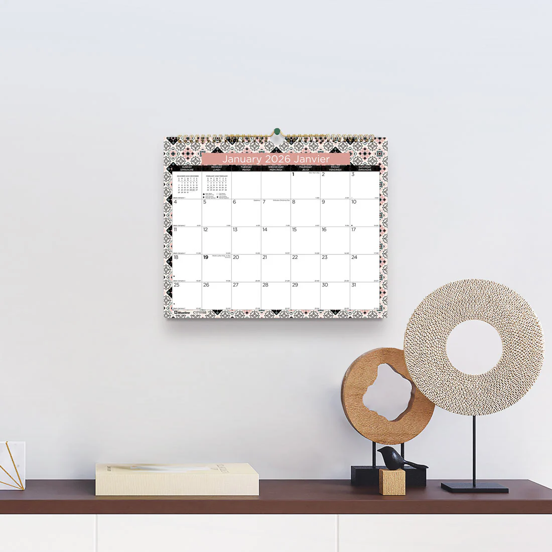 Colourful Monthly Wall Calendar 2026, Bilingual, Tiles (C171115B-26) - Image 5