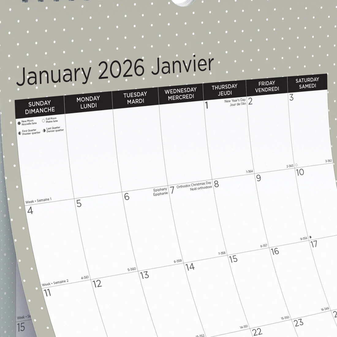 Colourful Monthly Wall Calendar 2026, Bilingual, Minimalist (C173121B-26) - Image 4