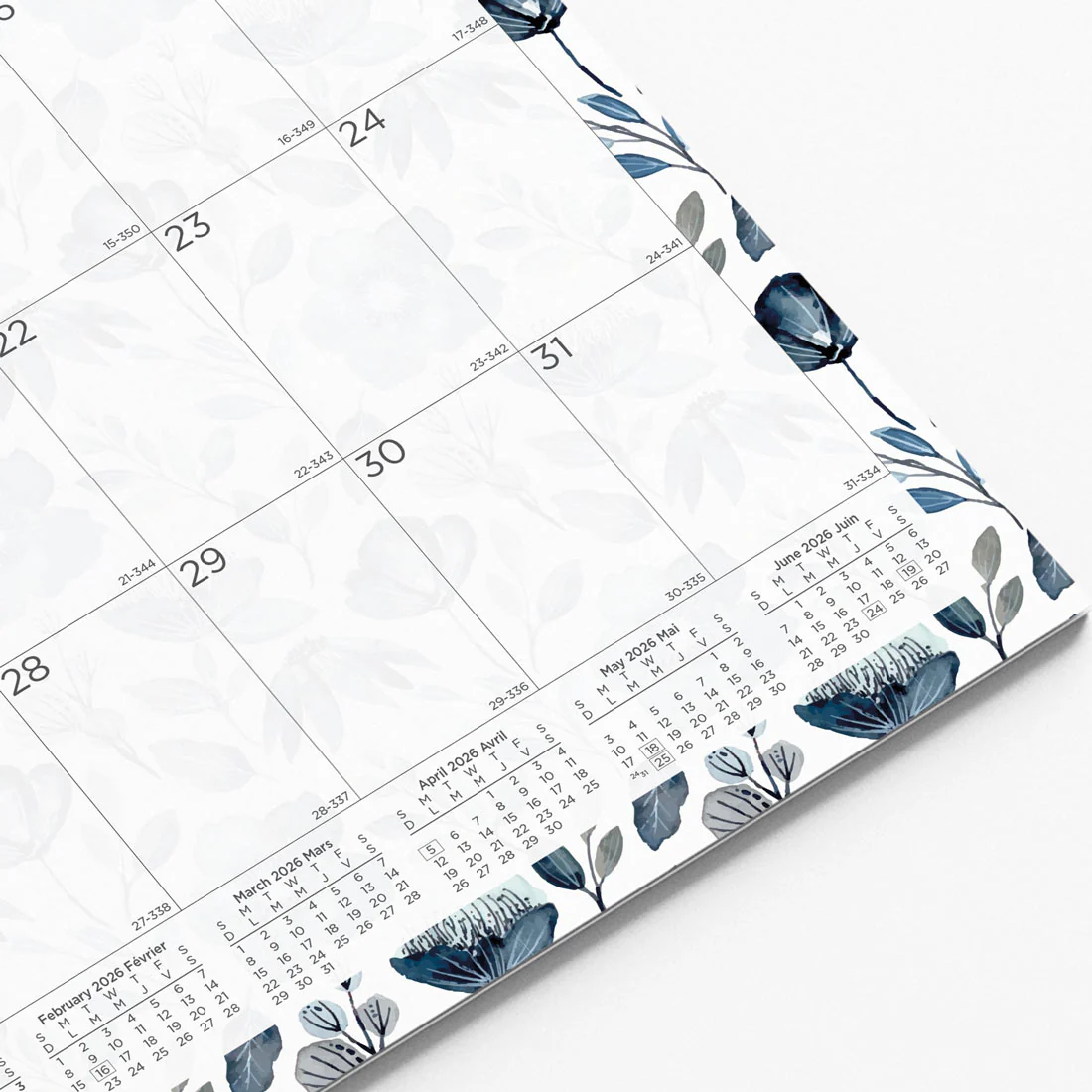 Colourful Monthly Wall Calendar 2026, Bilingual, Azure (C173125B-26) - Image 3