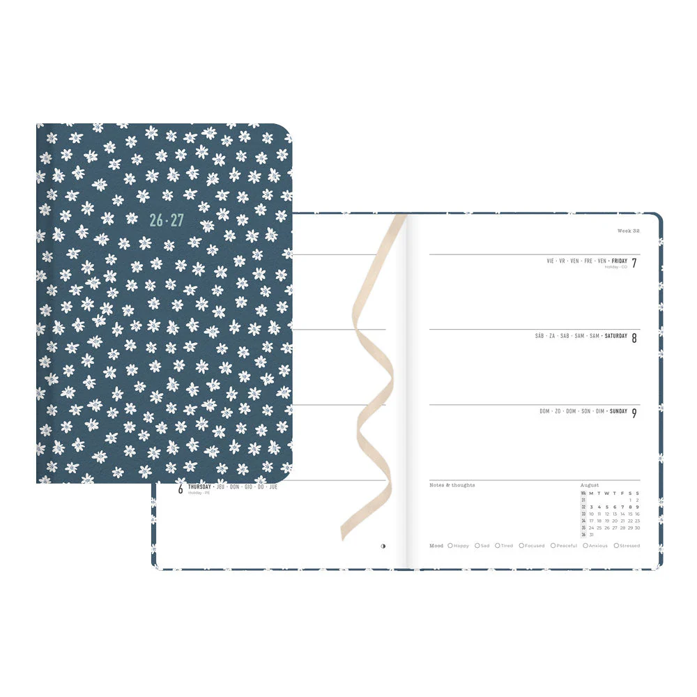 Daisies Academic Weekly Planner, A6, 2026 - 2027, Multilingual (27-031868, 27-031869)