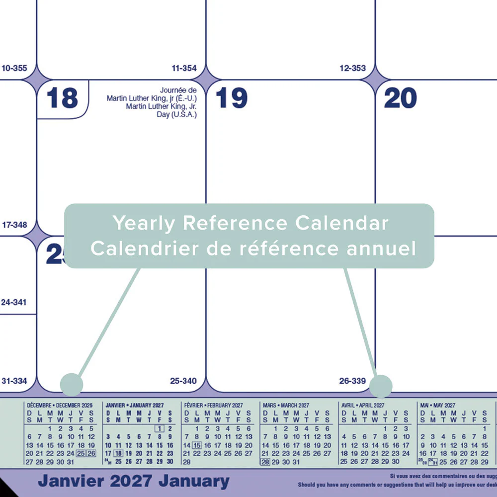 Monthly Desk Pad Calendar, Bilingual, 2027 (C181731B-27) - Image 5