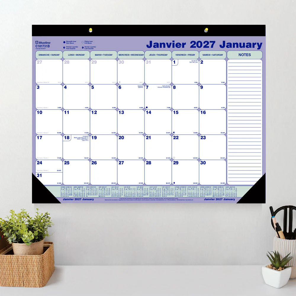 Monthly Desk Pad Calendar, Bilingual, 2027 (C181731B-27) - Image 6