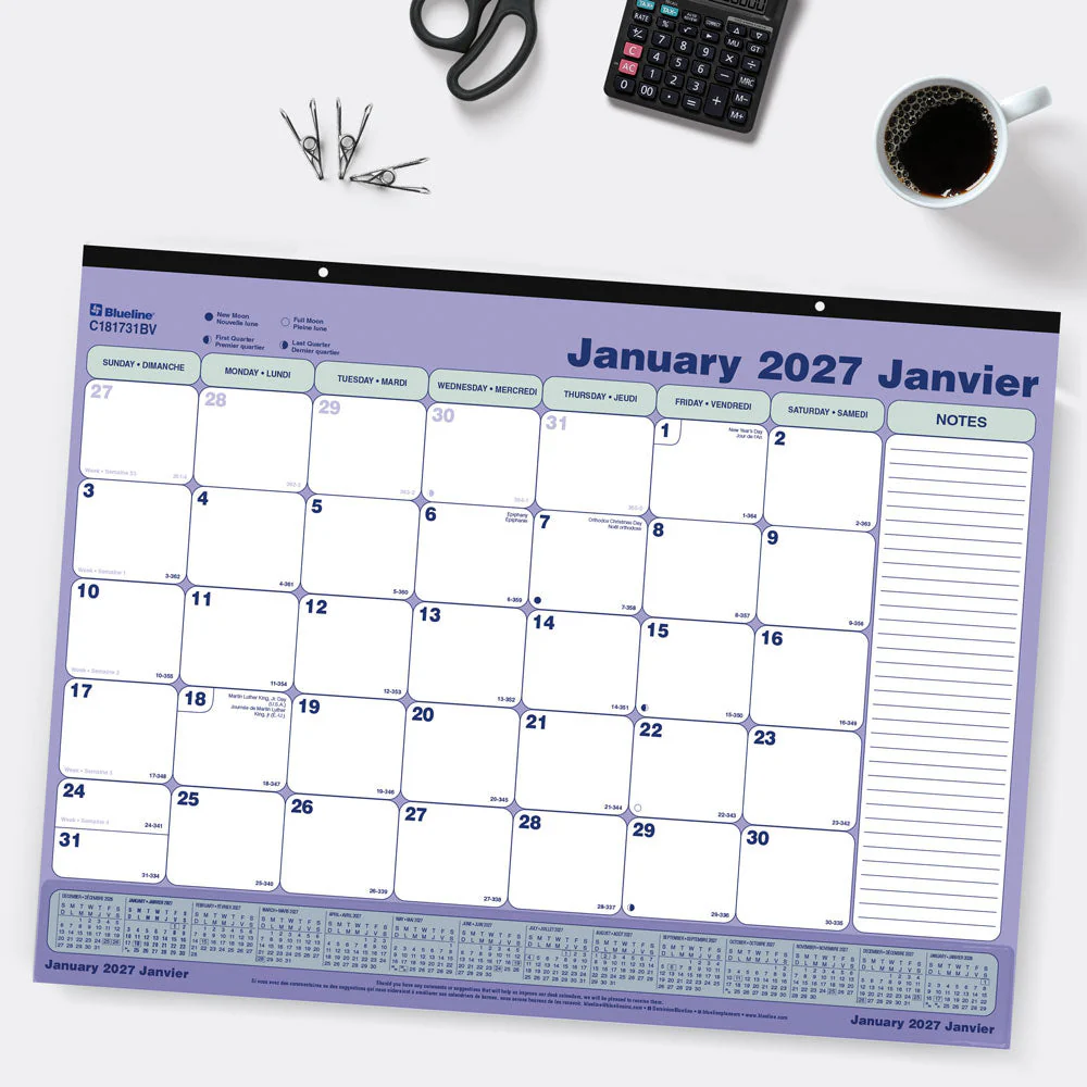 Monthly Desk Pad Calendar, Bilingual, 2027 (C181731BV-27) - Image 6