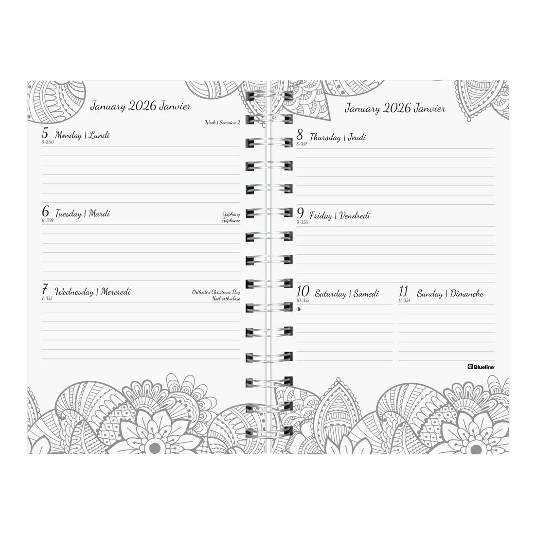 DoodlePlan™ Weekly Colouring Planner 2026, Bilingual (C2910B.01-26) - Image 3