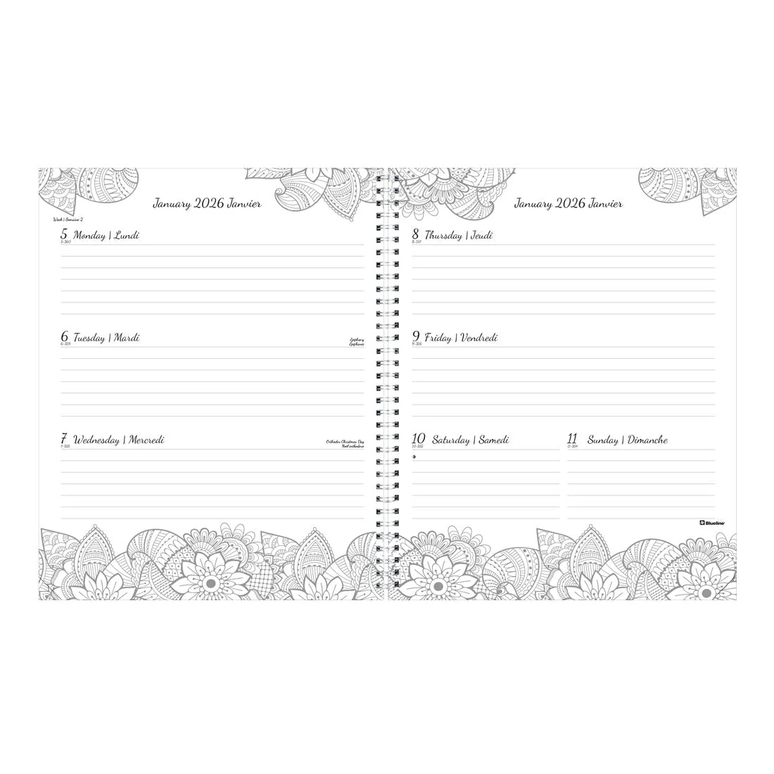 DoodlePlan™ Weekly Colouring Planner 2026, Bilingual (C2911B.01-26) - Image 3
