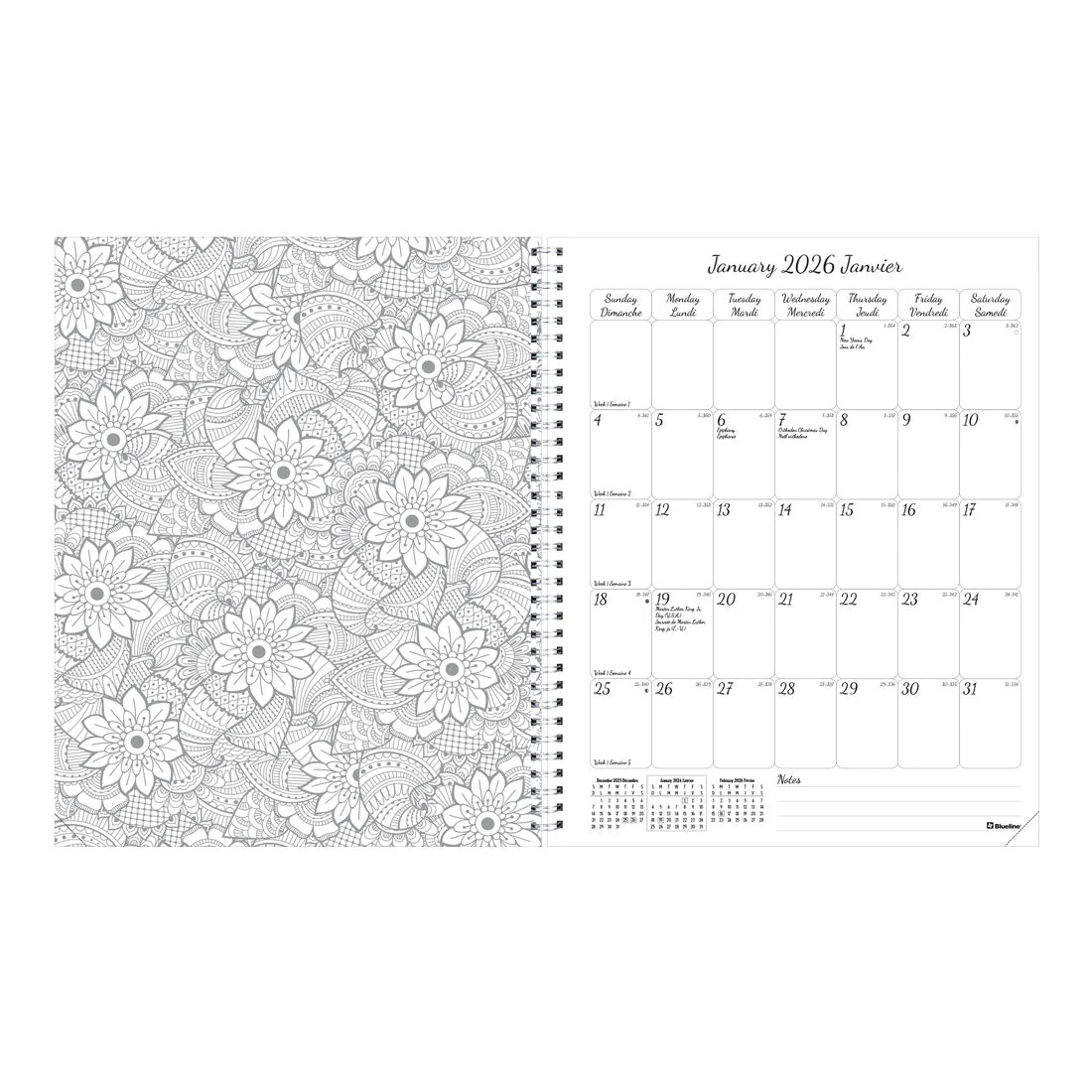 DoodlePlan™ Weekly Colouring Planner 2026, Bilingual (C2911B.01-26) - Image 4