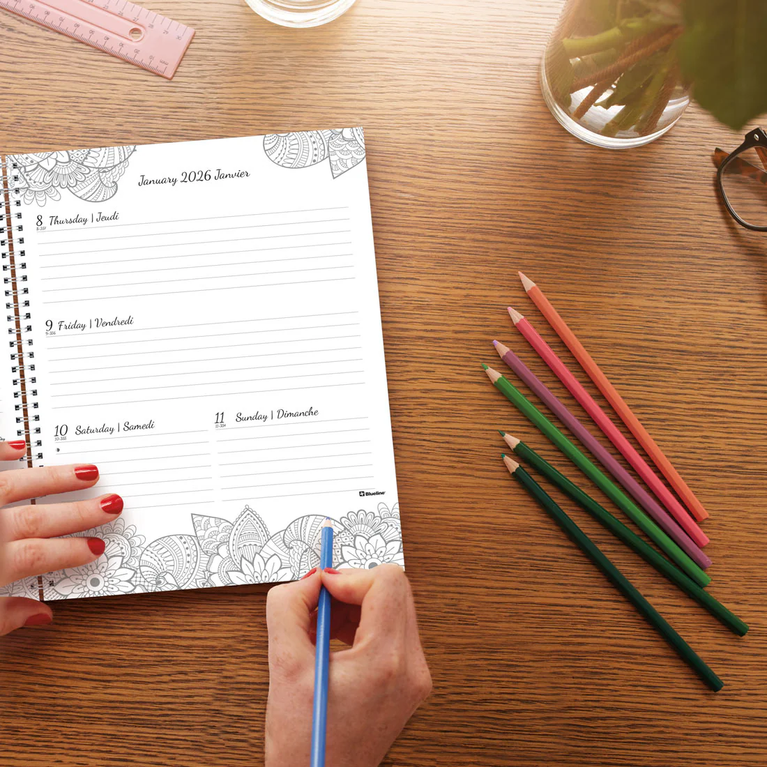 DoodlePlan™ Weekly Colouring Planner 2026, Bilingual (C2911B.01-26) - Image 8