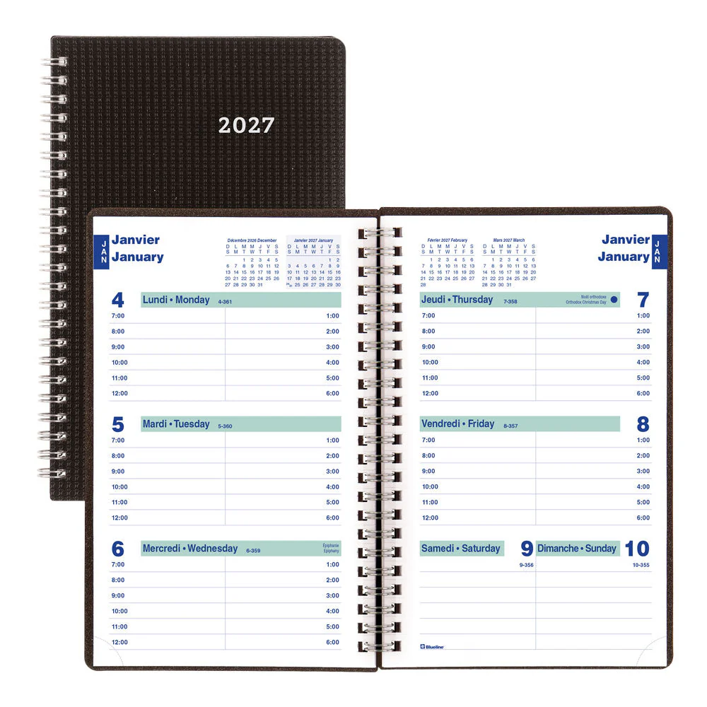 DuraFlex Weekly Appointment Book, 2027, Bilingual (C5075V.81BT-27)