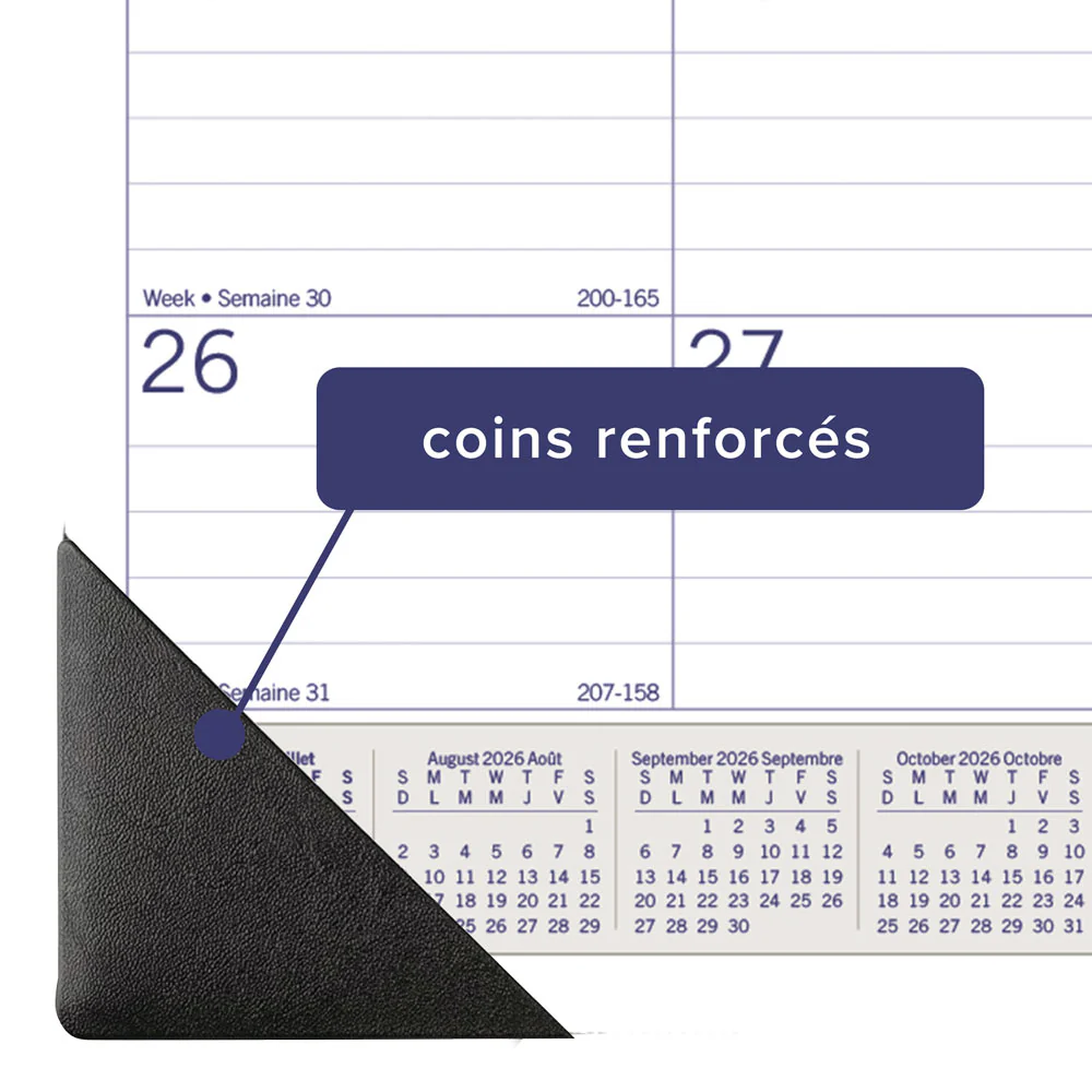 DuraGlobe™ Academic Monthly Desk Pad Calendar, Bamboo, 2026 - 2027, Bilingual (CA177227B-27) - Image 4