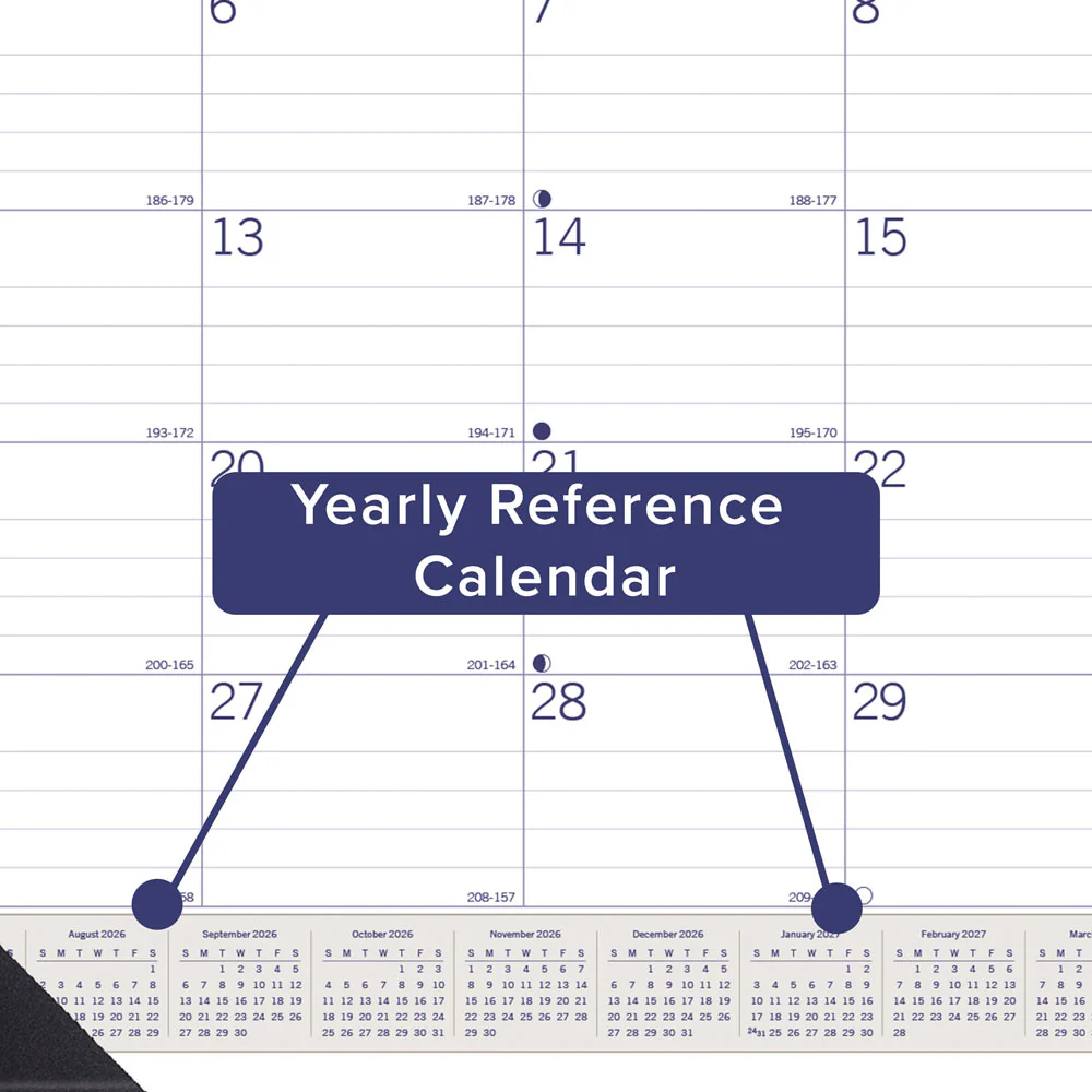 DuraGlobe™ Academic Monthly Desk Pad Calendar, Bamboo, 2026 - 2027, English (CA177227-27) - Image 4