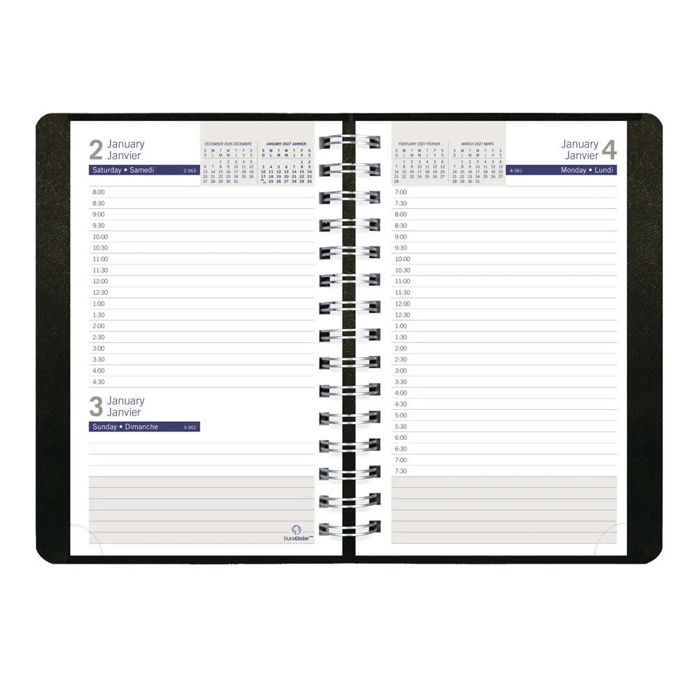 DuraGlobe™ Daily Appointment Book, 2027, Bilingual, Black (C210.21BT-27) - Image 3
