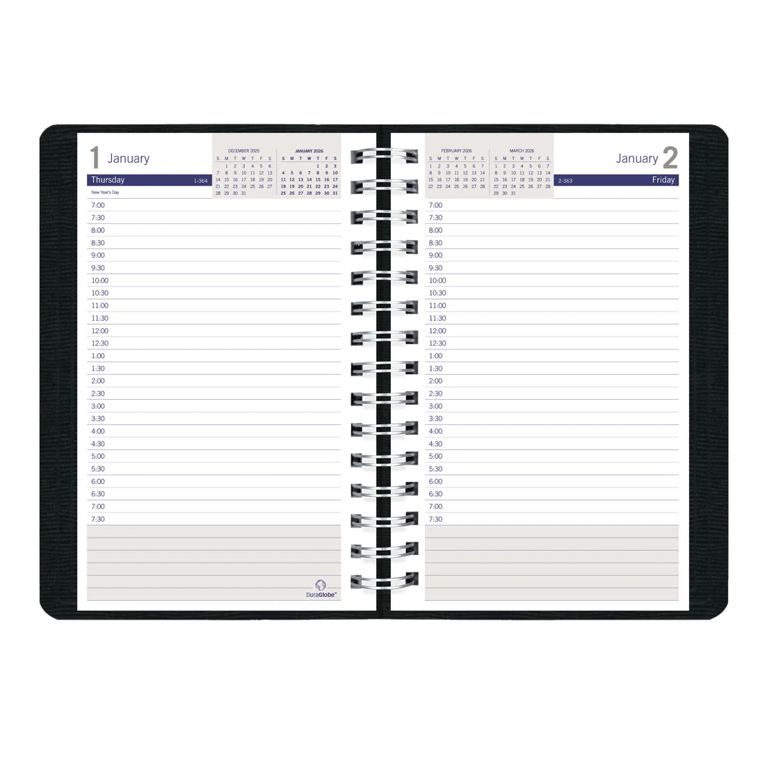 DuraGlobe™ Daily Planner 2026, English, Black (C210.21T-26) - Image 3