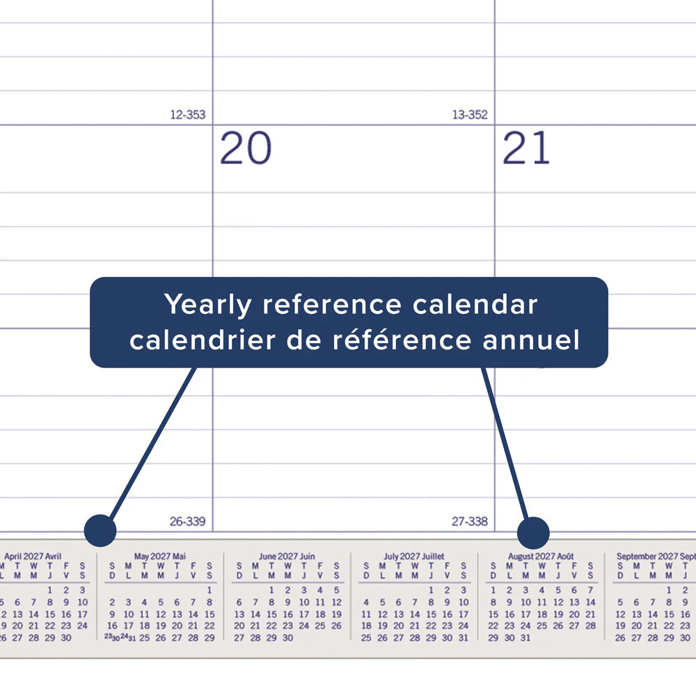 Monthly Desk Pad Calendar, DuraGlobe™, Bilingual, 2027 (C177227B-27) - Image 10