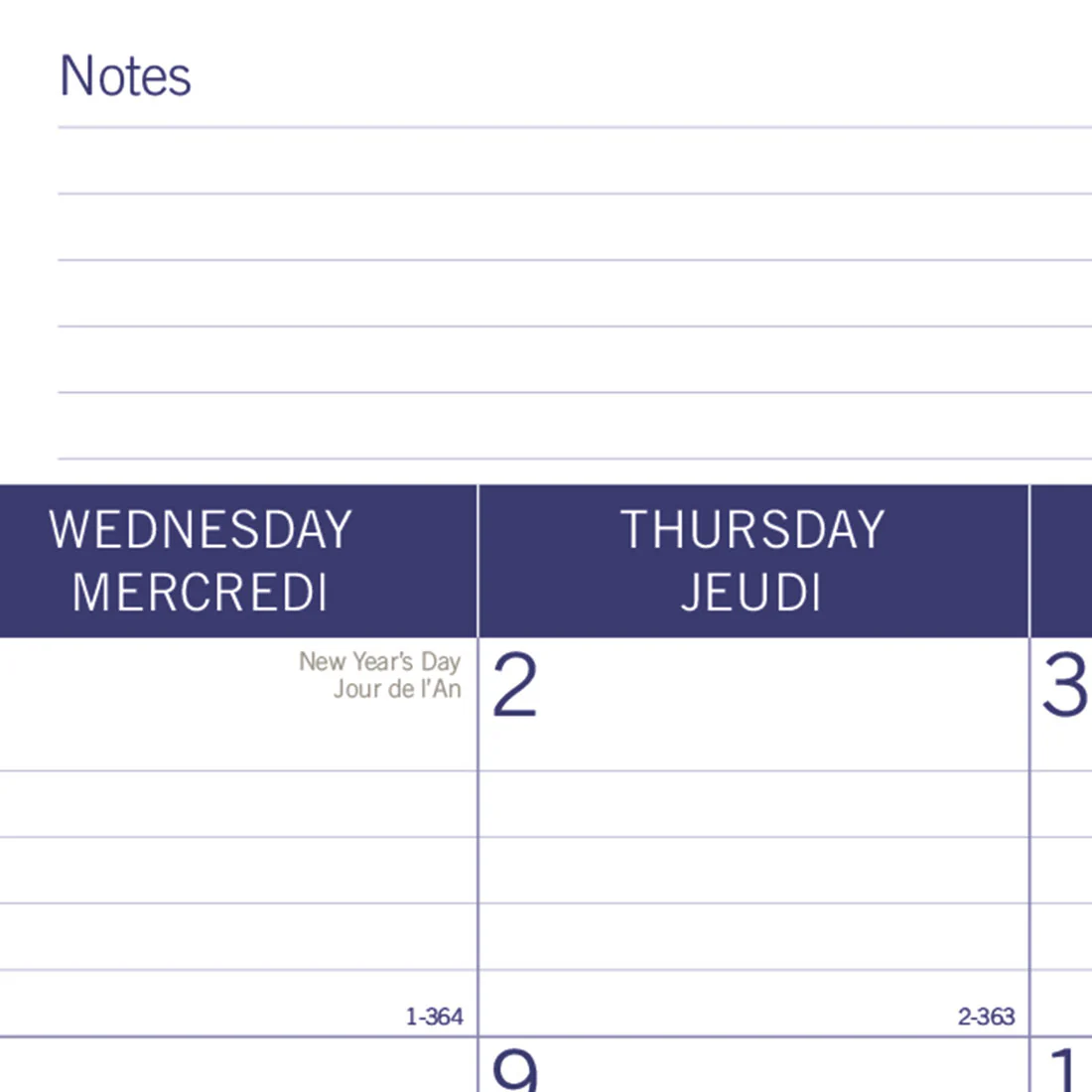 DuraGlobe™ Monthly Desk Pad 2026, Bilingual, Bamboo Fiber (C177227B-26)<br>*2026 edition is now sold out - Image 3