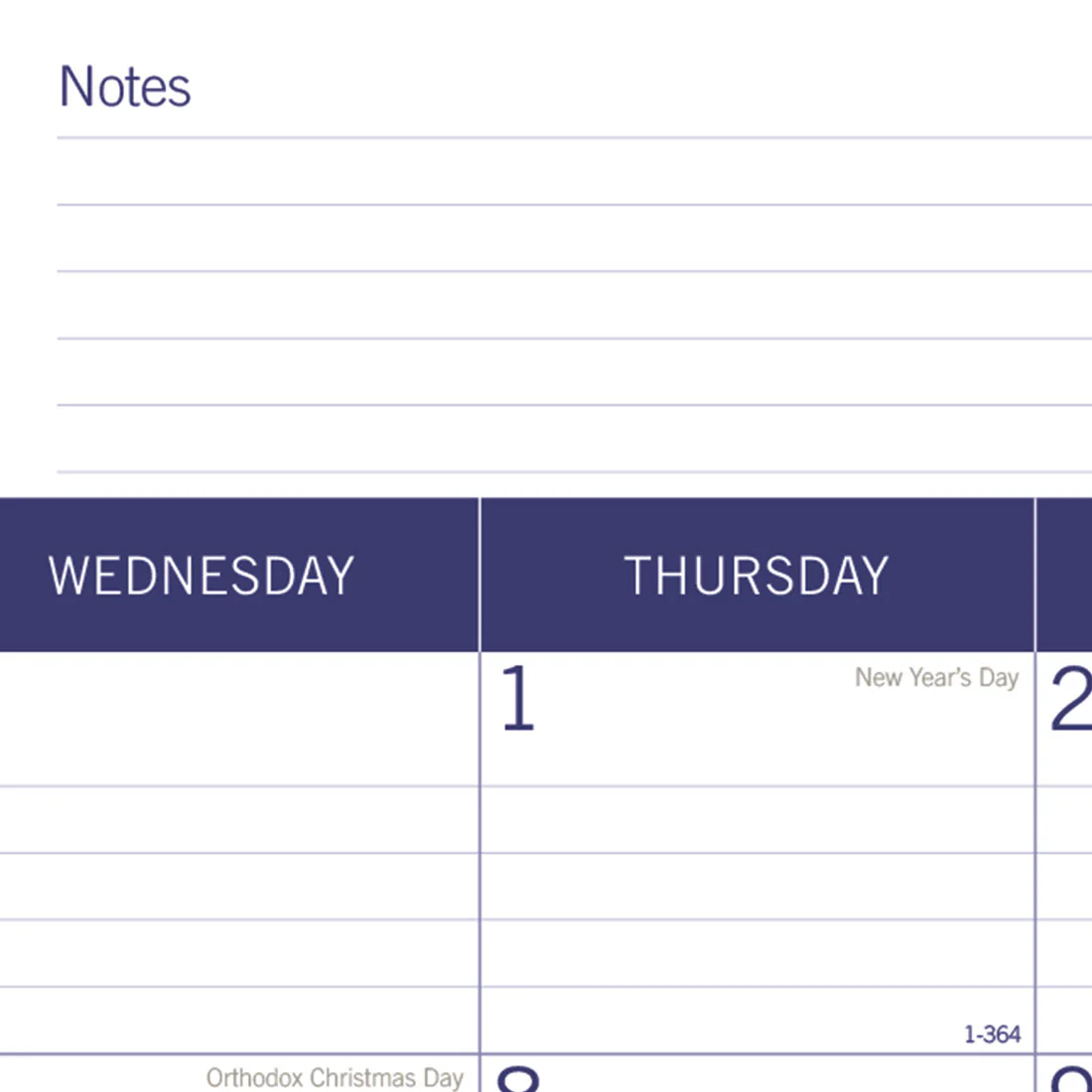 DuraGlobe™ Monthly Desk Pad Calendar, Bamboo, 2026 - English (C177227-26) - Image 3