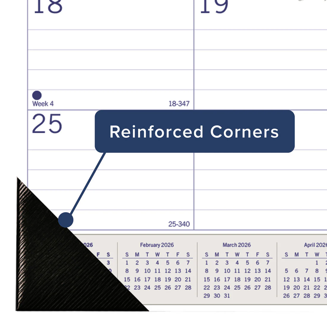 DuraGlobe™ Monthly Desk Pad Calendar, Bamboo, 2026 - English (C177227-26) - Image 4