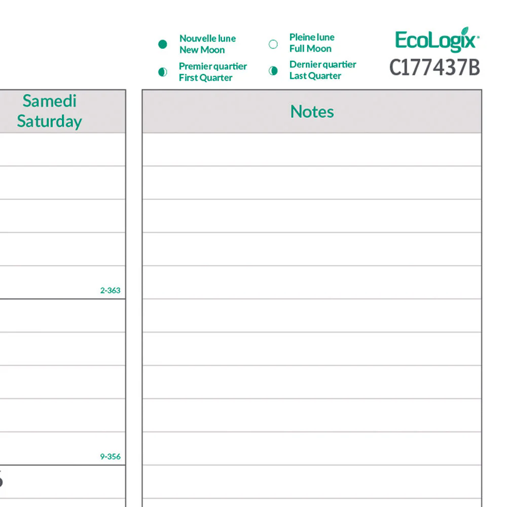 Monthly Desk Pad Calendar, EcoLogix®, Bilingual, 2027 (C177437B-27) - Image 3
