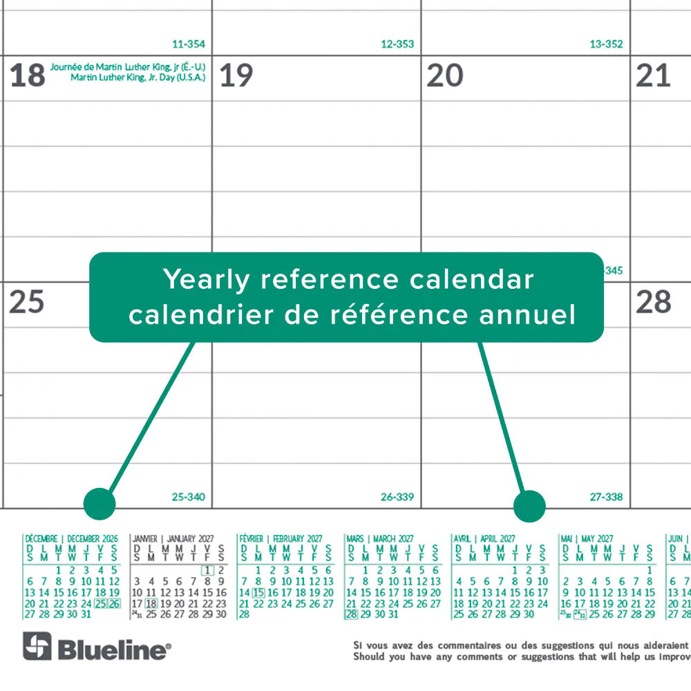 Monthly Desk Pad Calendar, EcoLogix®, Bilingual, 2027 (C177437B-27) - Image 5