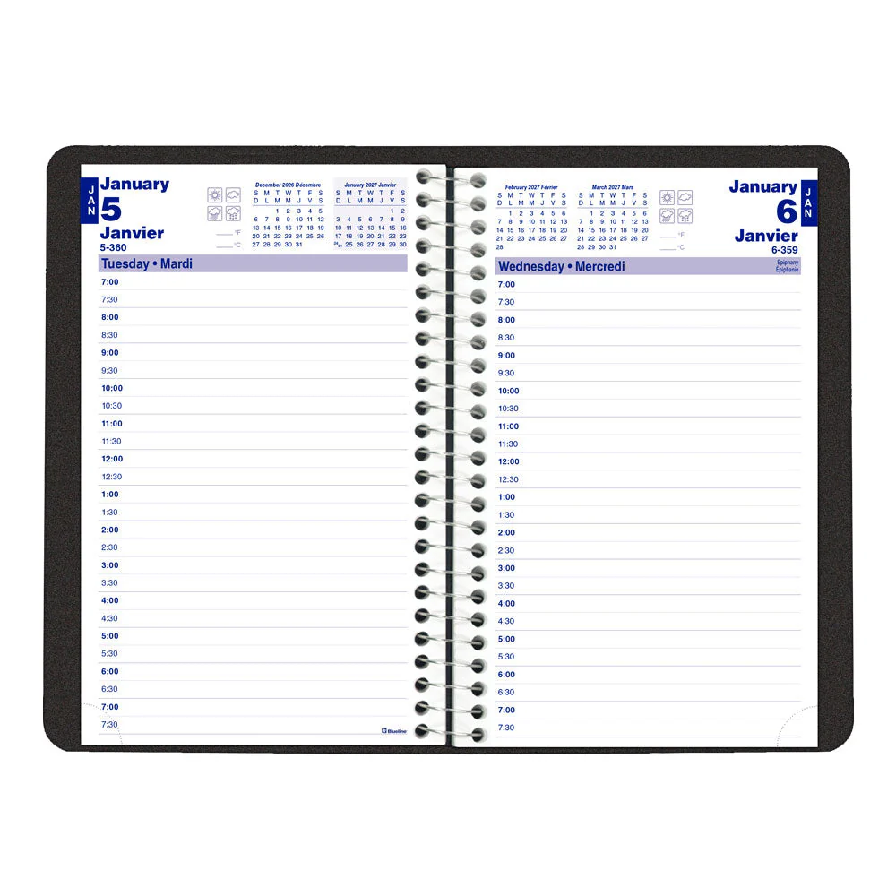 Essential Daily Appointment Book, 2027, Bilingual, Black (C2504.81BT-27) - Image 3