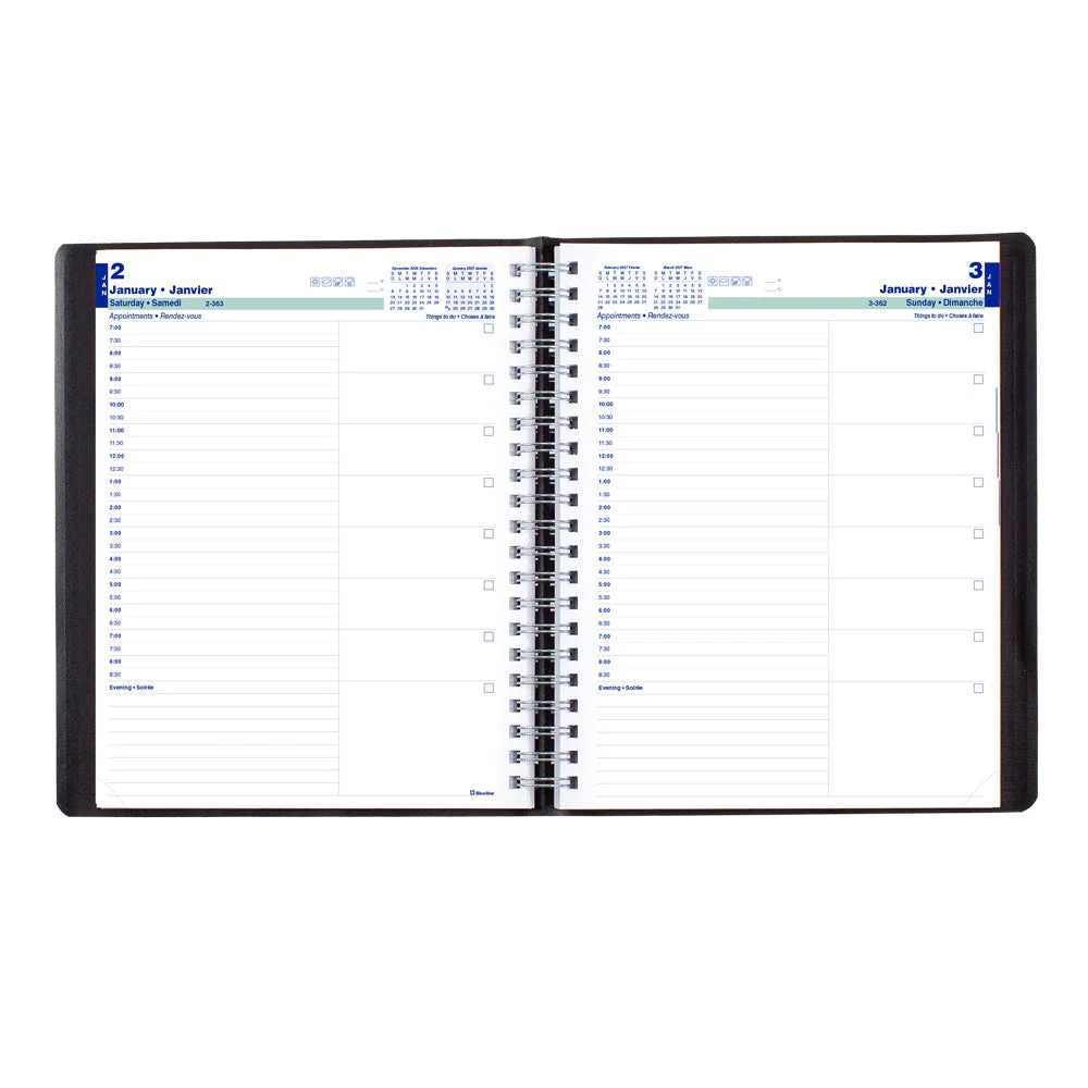 Essential Daily Appointment Book, 2027, Bilingual, Black (C965.81BT-27) - Image 3