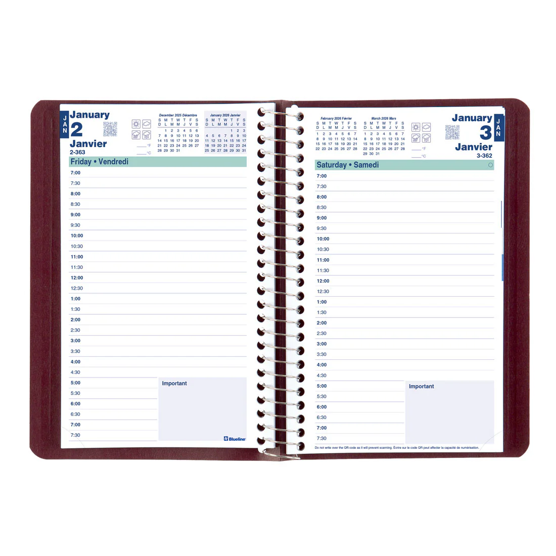 Essential Daily Planner 2026, Bilingual (C1504.81BT-26, C1504.82BT-26, C1504.83BT-26) - Image 3