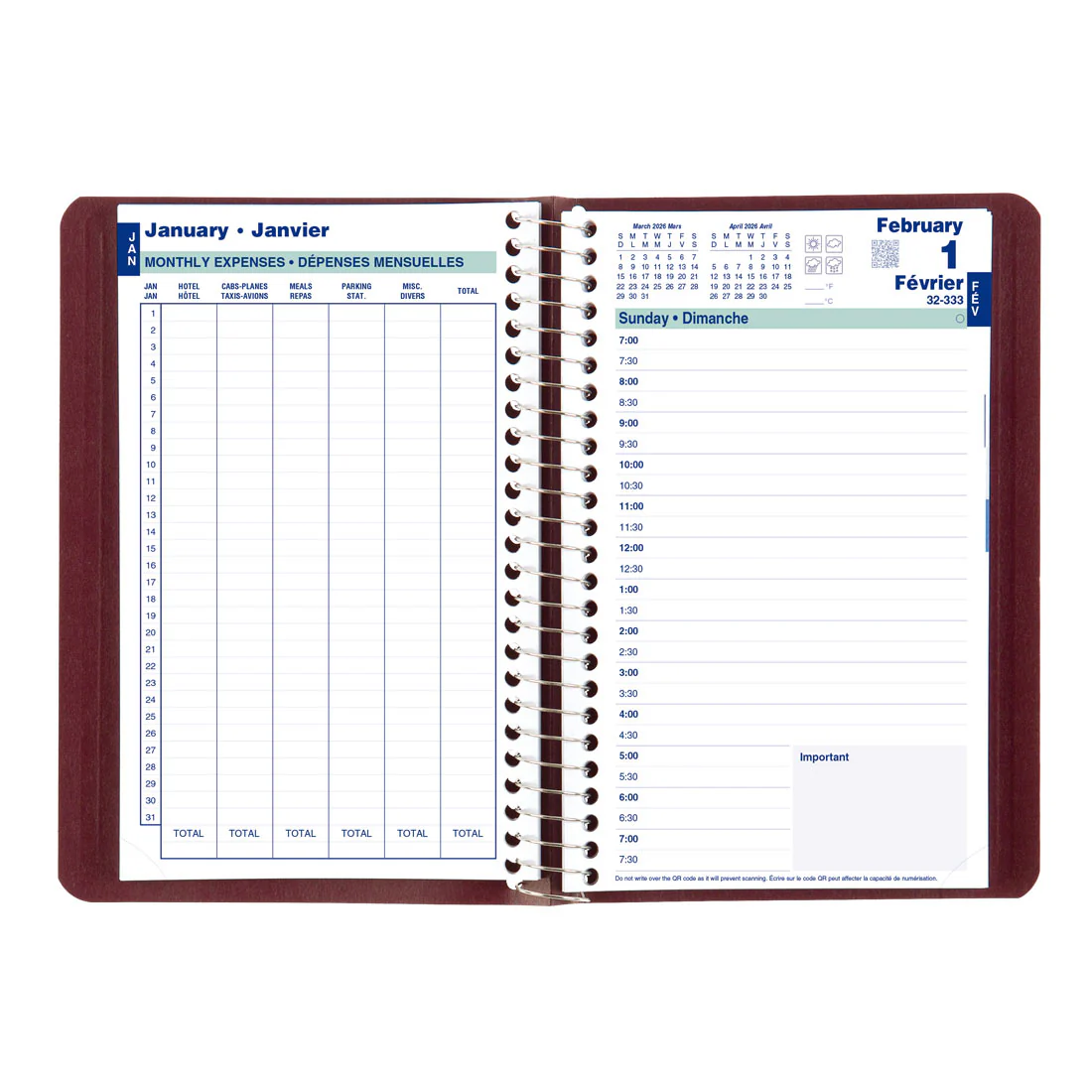 Essential Daily Planner 2026, Bilingual (C1504.81BT-26, C1504.82BT-26, C1504.83BT-26) - Image 4