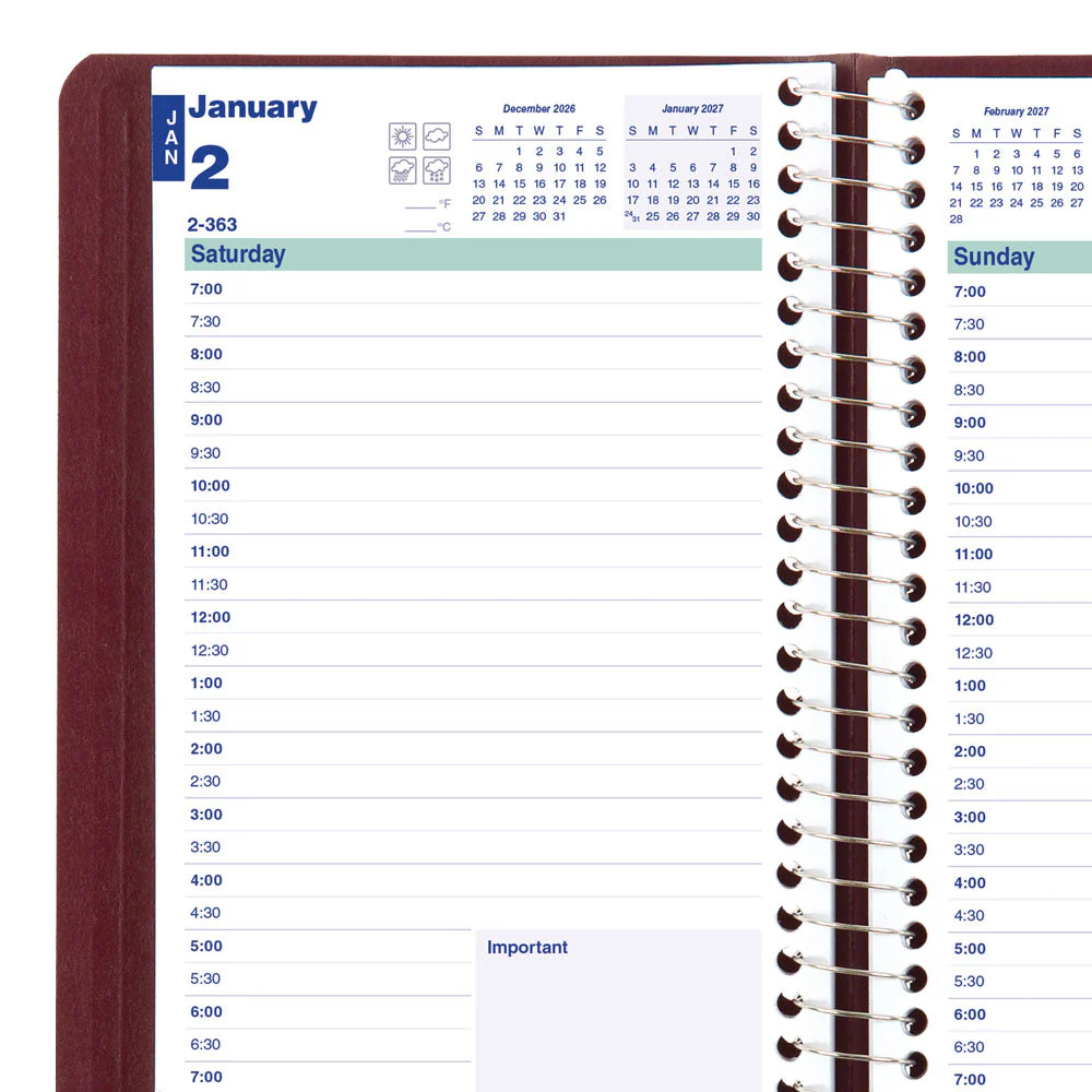 Essential Daily Appointment Book, 2027, English (C1504.81T-27, C1504.82T-27, C1504.83T-27) - Image 5