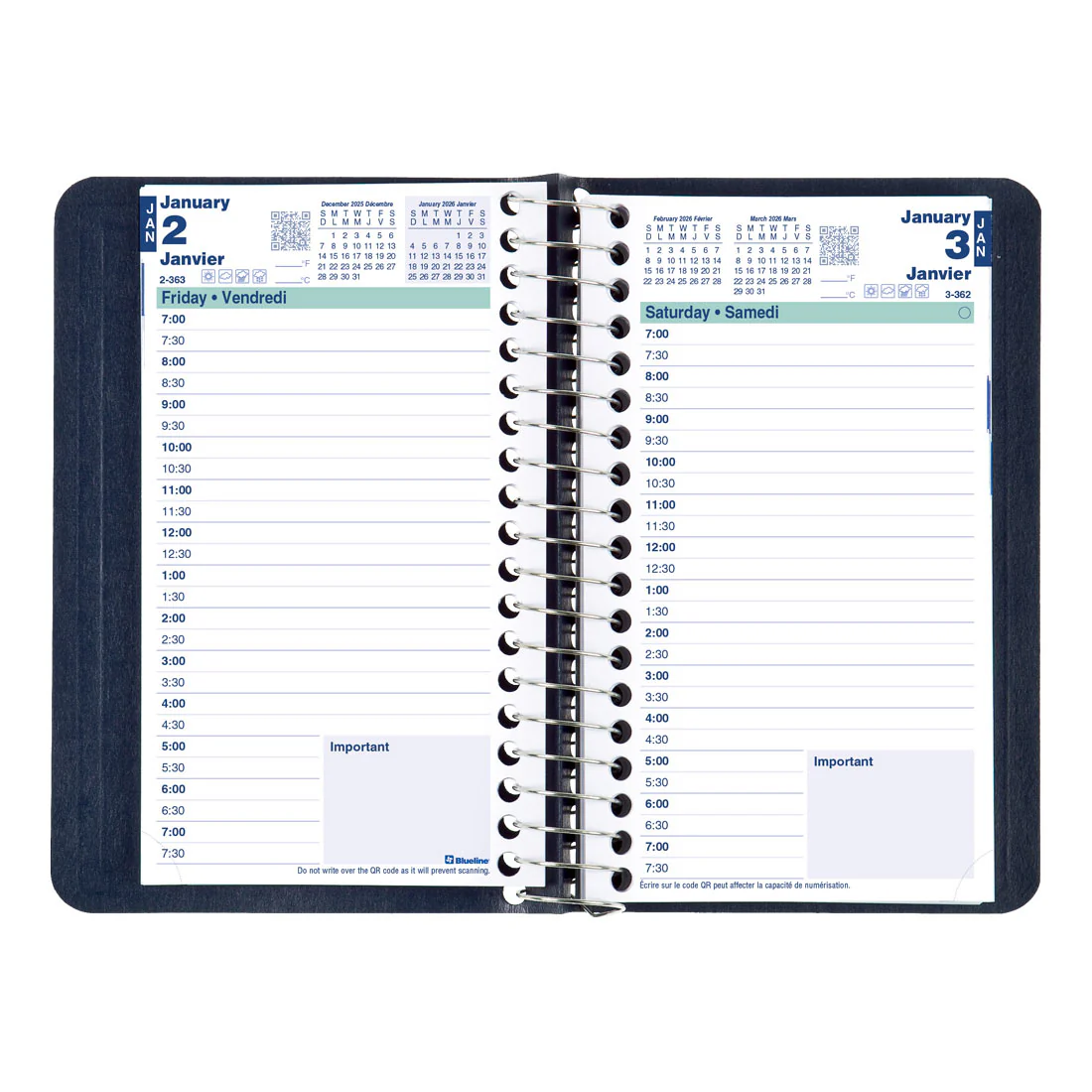 Essential Daily Pocket Planner 2026, Bilingual (C1501.81BT-26, C1501.82BT-26) - Image 3