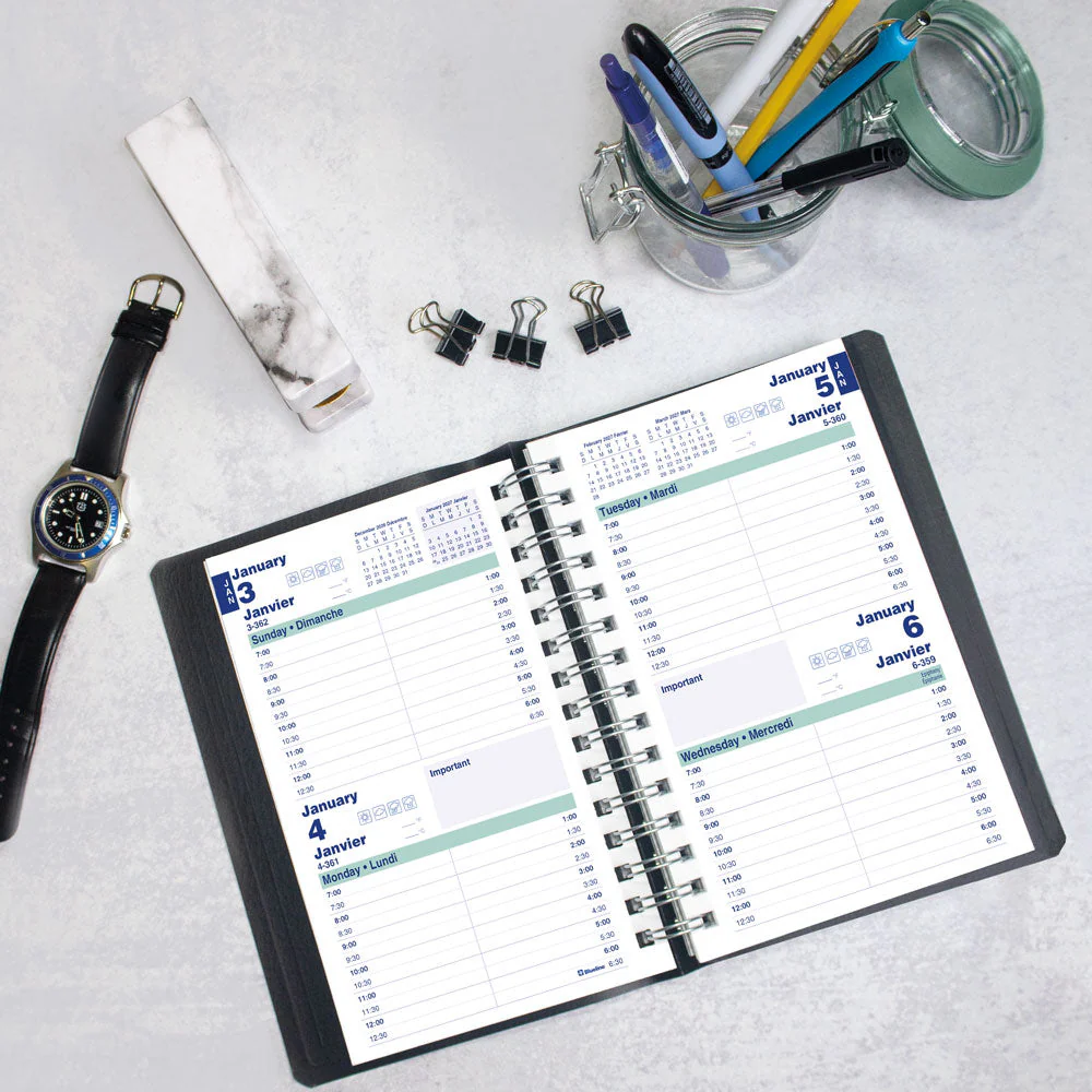 Essential Two-Day Appointment Book, 2027, Bilingual, Black (C5104.81BT-27) - Image 8