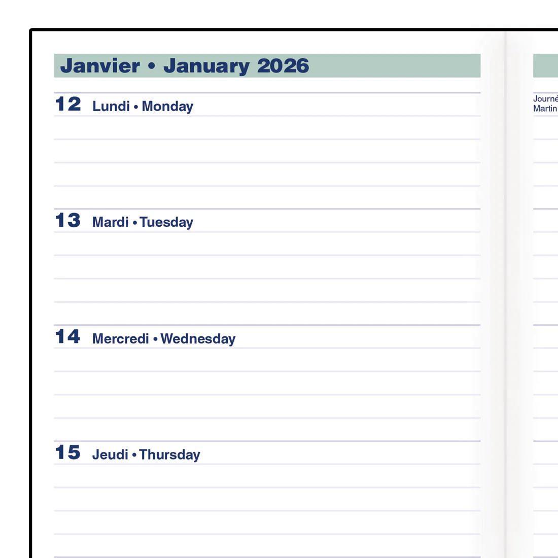 Essential Two-Week Pocket Planner 2026, Bilingual, Black (C5626.81BZ-26) - Image 5