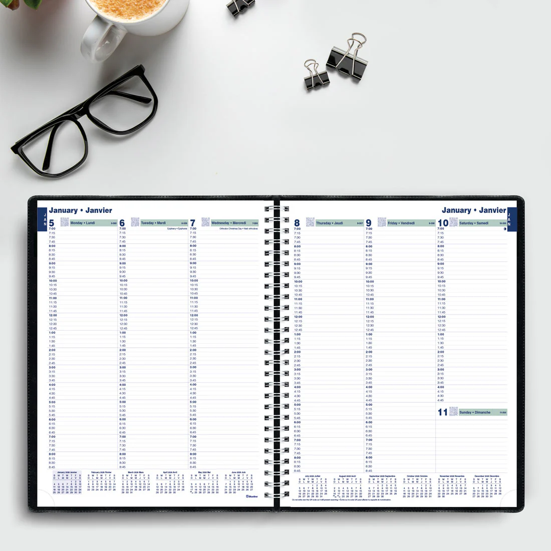 Essential Weekly Planner 2026, Bilingual, Black (C5950.81BT-26) - Image 11