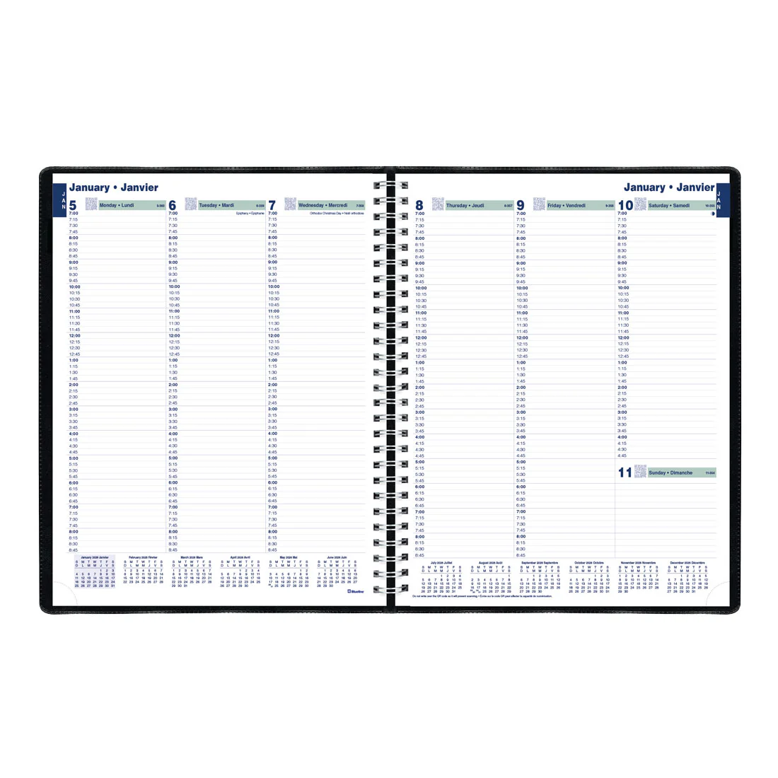 Essential Weekly Planner 2026, Bilingual, Black (C5950.81BT-26) - Image 3