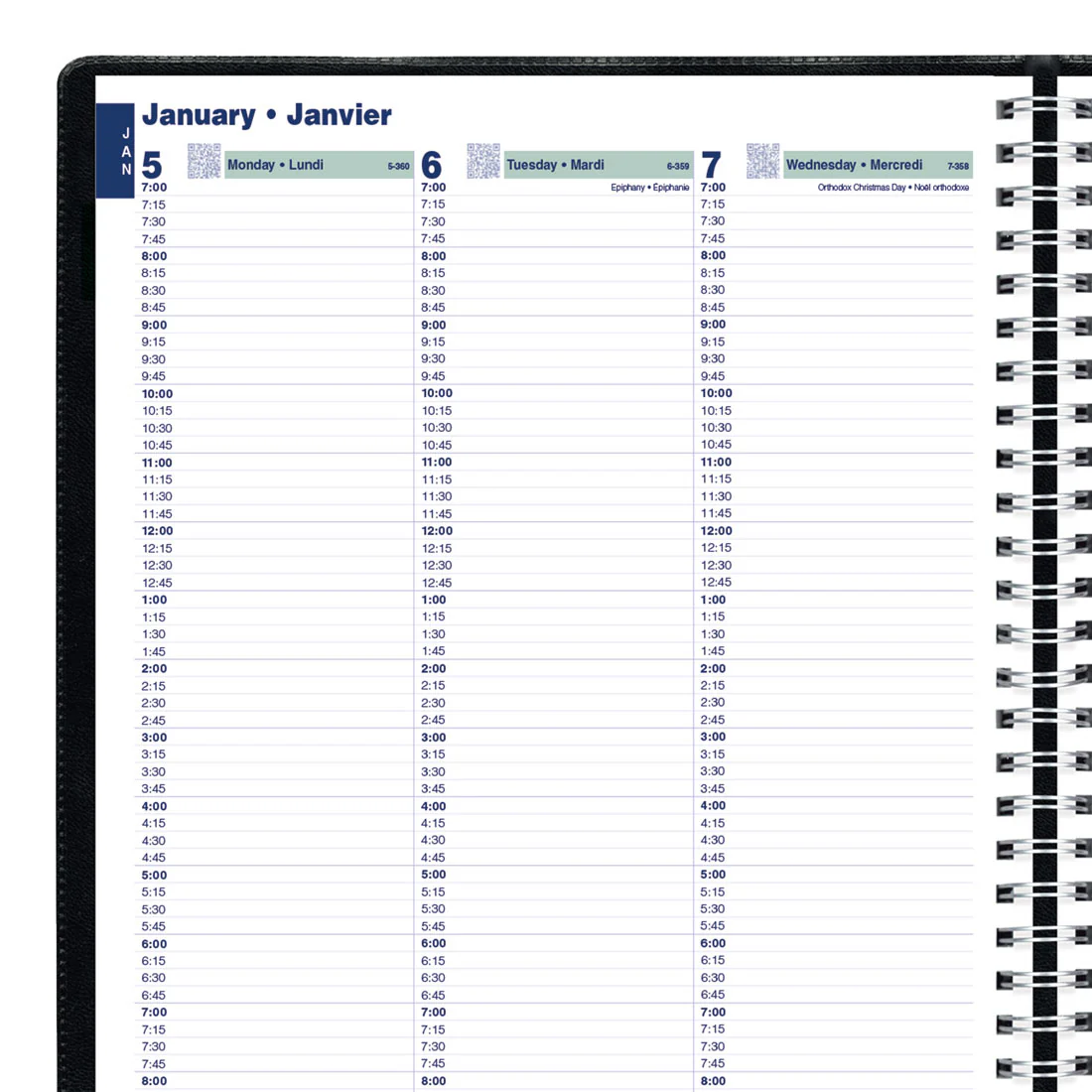 Essential Weekly Planner 2026, Bilingual, Black (C5950.81BT-26) - Image 8