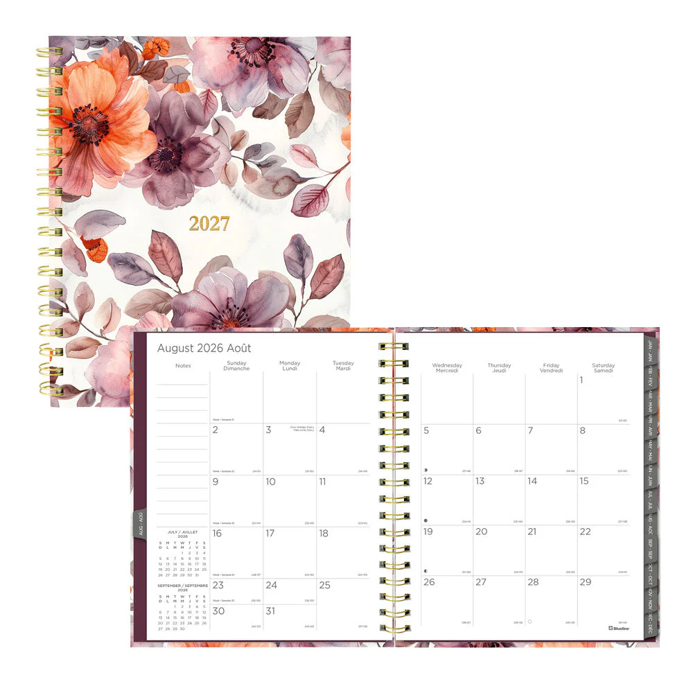 Floral Blush 17-Month Monthly Planner, 2026 - 2027, Bilingual (C489017.01B-27)