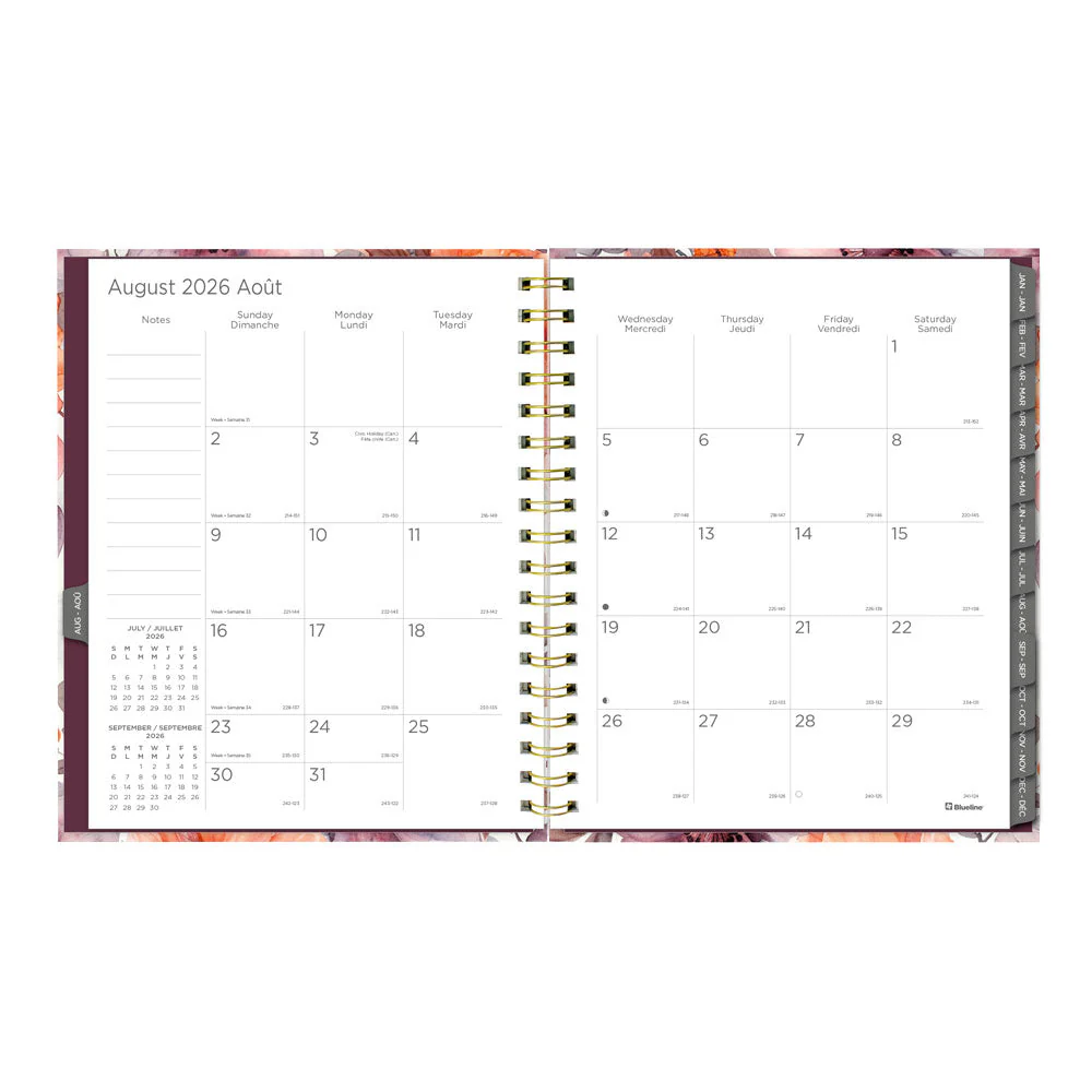 Floral Blush 17-Month Monthly Planner, 2026 - 2027, Bilingual (C489017.01B-27) - Image 3