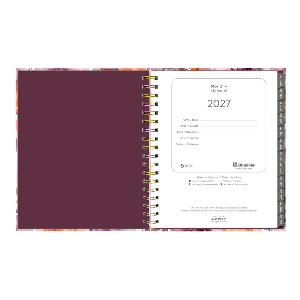 Floral Blush 17-Month Monthly Planner, 2026 - 2027, Bilingual (C489017.01B-27) - Image 4