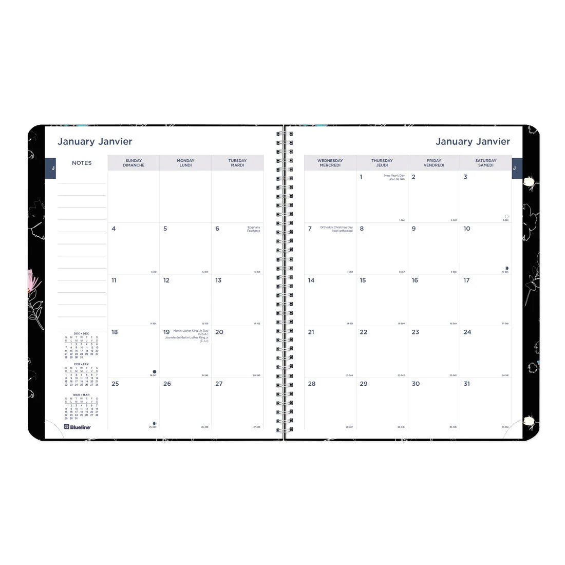 Dramatic Floral Monthly Planner 2026, Bilingual (C701BG.01-26)<br>*2026 Edition now sold out - Image 3