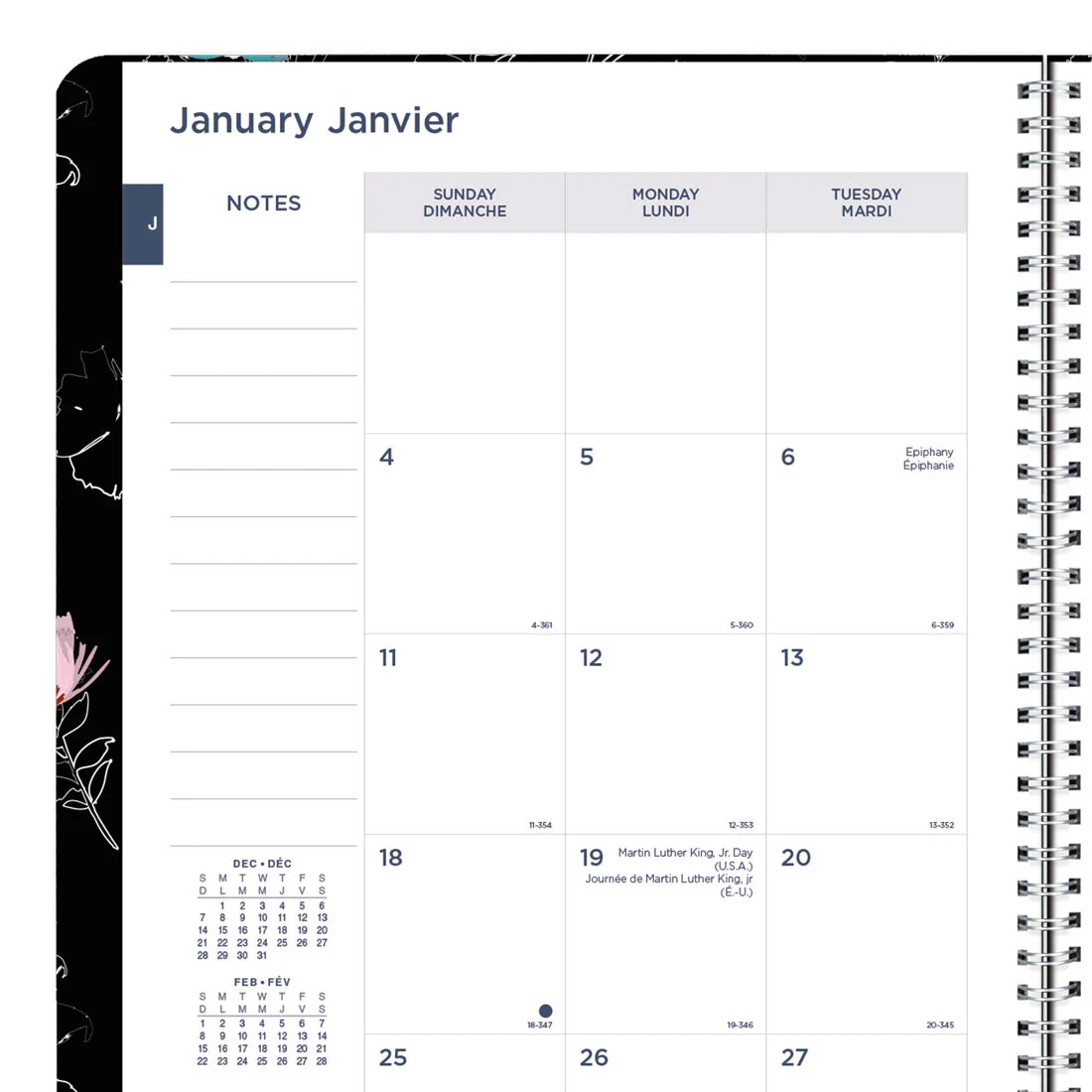 Dramatic Floral Monthly Planner 2026, Bilingual (C701BG.01-26)<br>*2026 Edition now sold out - Image 9