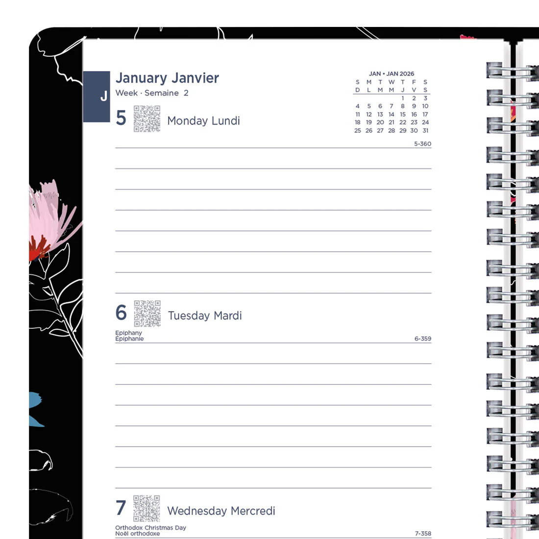Dramatic Floral Weekly/Monthly Planner 2026, Bilingual (C101BG.01-26) - Image 11