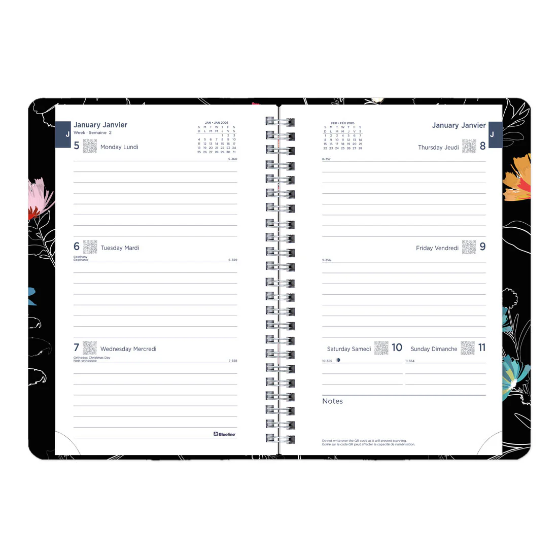 Dramatic Floral Weekly/Monthly Planner 2026, Bilingual (C101BG.01-26) - Image 3