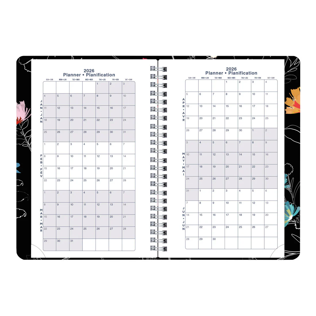 Dramatic Floral Weekly/Monthly Planner 2026, Bilingual (C101BG.01-26) - Image 6