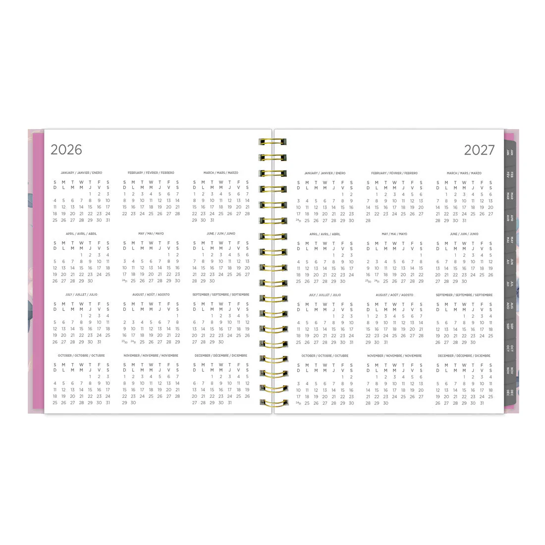 Lavender Floral Weekly/Monthly Planner 2026, Trilingual (C37090B.01-26) - Image 5