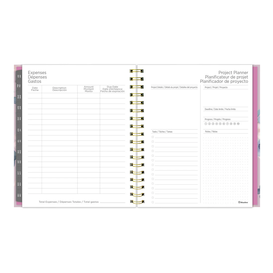 Lavender Floral Weekly/Monthly Planner 2026, Trilingual (C37090B.01-26) - Image 6
