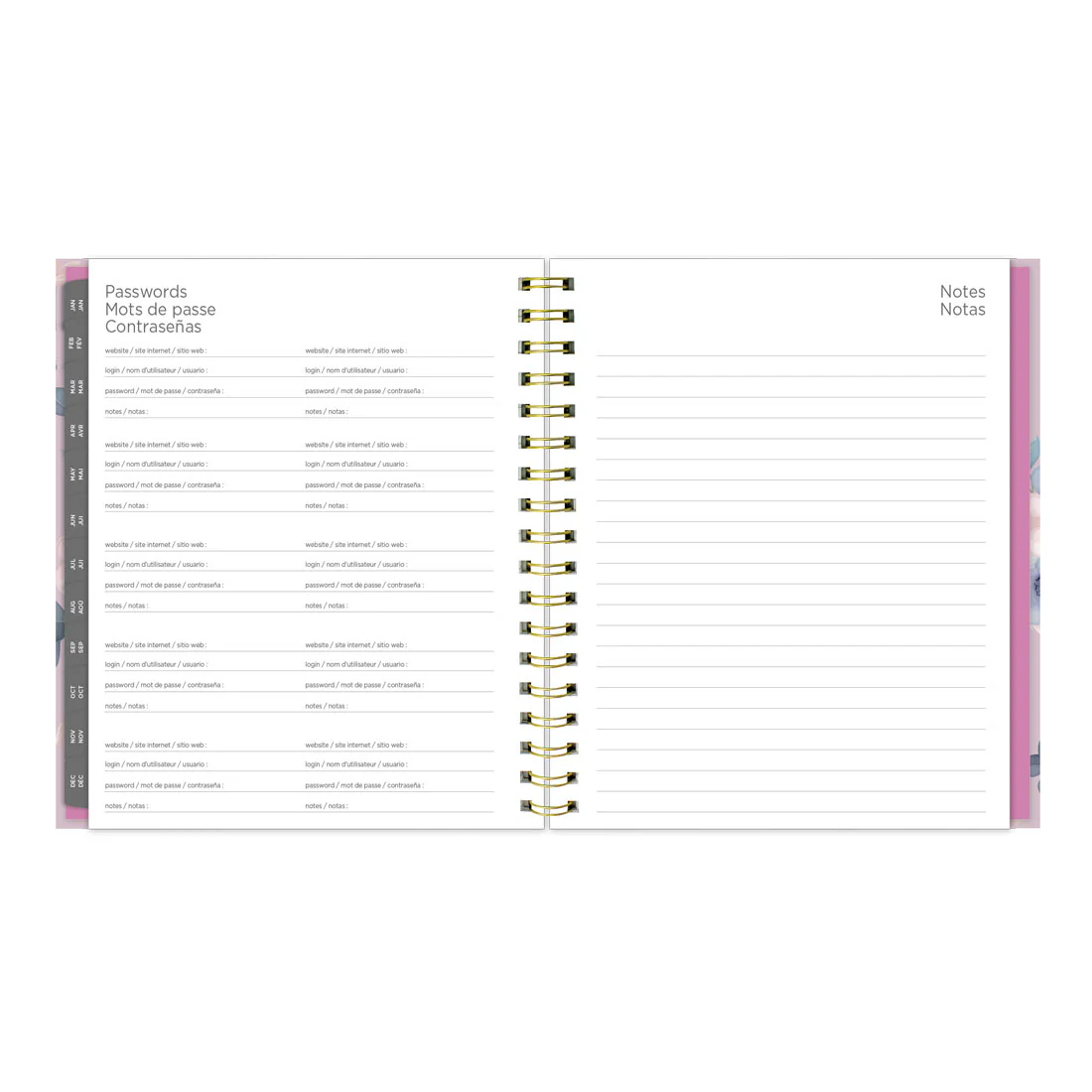 Lavender Floral Weekly/Monthly Planner 2026, Trilingual (C37090B.01-26) - Image 9