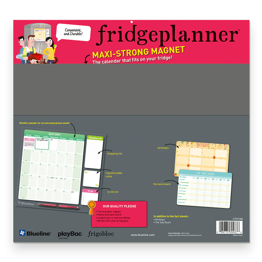 Fridgeplanner™ Maxi Magnet Calendar, 17 Months, 2026-2027, English (C174110A-27) - Image 10