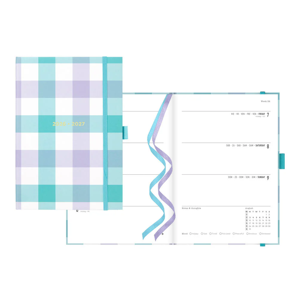 Gingham Academic Weekly Planner, A5, 2026 - 2027, Multilingual (27-031930, 27-031931) - Image 16