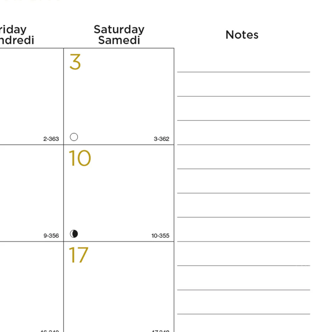 Classic Gold Monthly Desk Pad 2026, Bilingual (C199003B-26)<br>*2026 edition is now sold out - Image 3